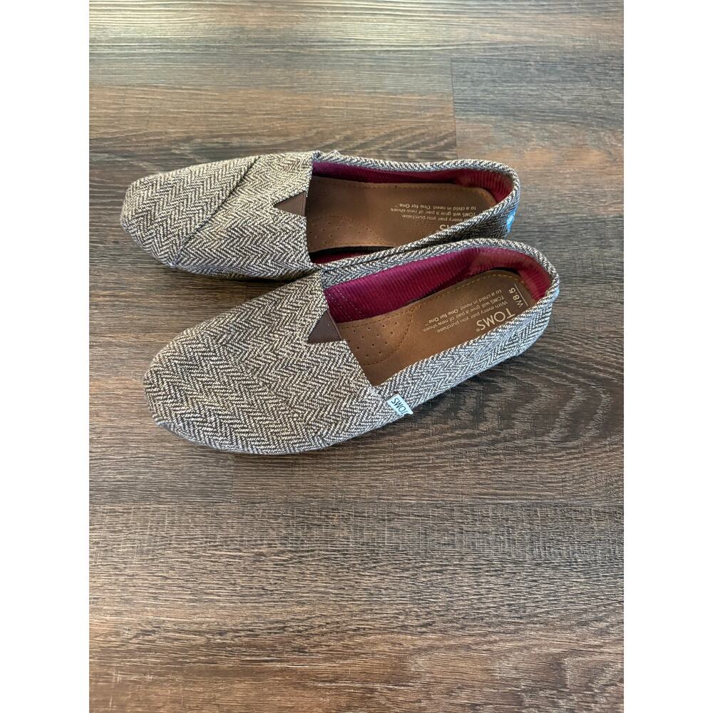 TOMS Women's Classics in the Brown Metallic Herringbone - Picture 4 of 6